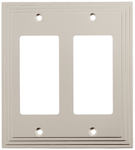 Amerelle Steps Double Rocker Cast Metal Wallplate in Satin Nickel - Image 4
