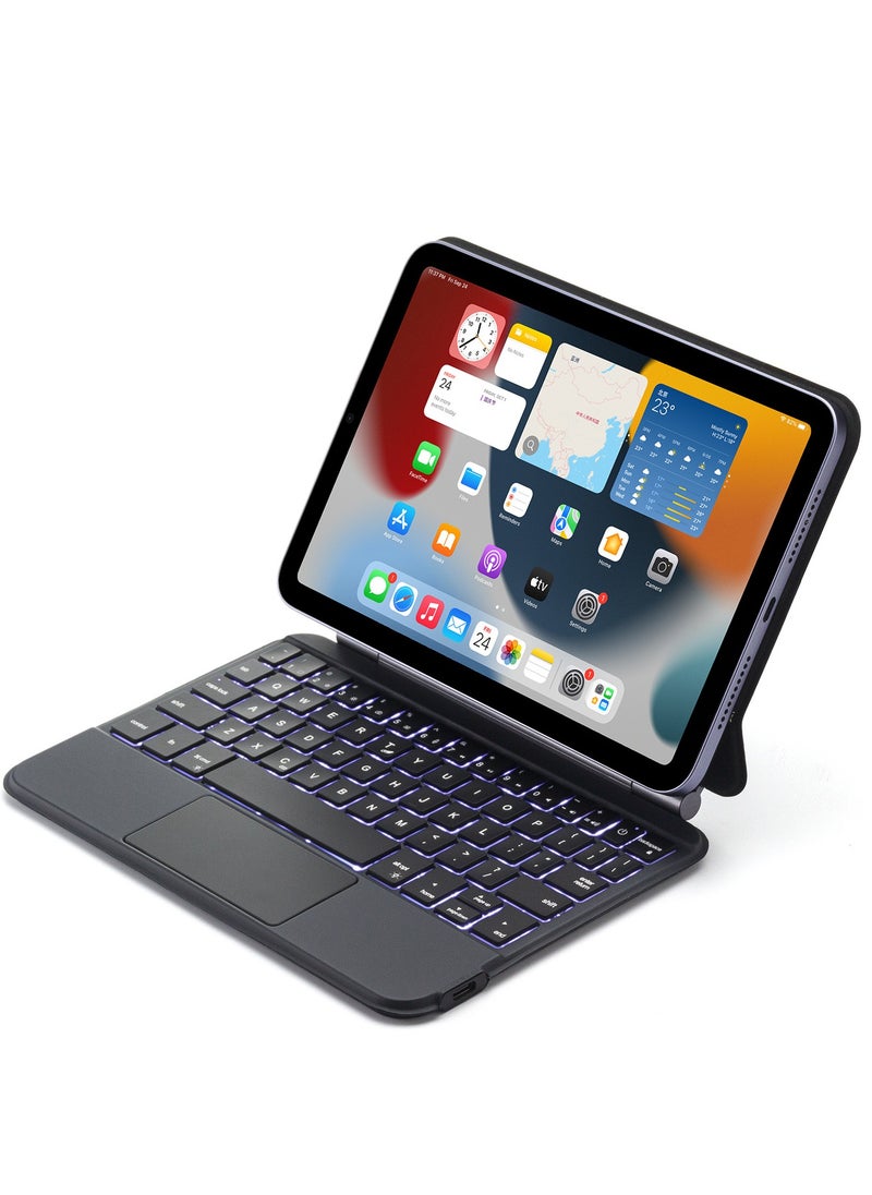 Generic - Floating Smart Keyboard for iPad Mini 6 (A2567/A2568/ A2569)/ iPad Mini 7, Bluetooth Wireless Backlit Rechargeable Keyboard Case with Touchpad - Image 1