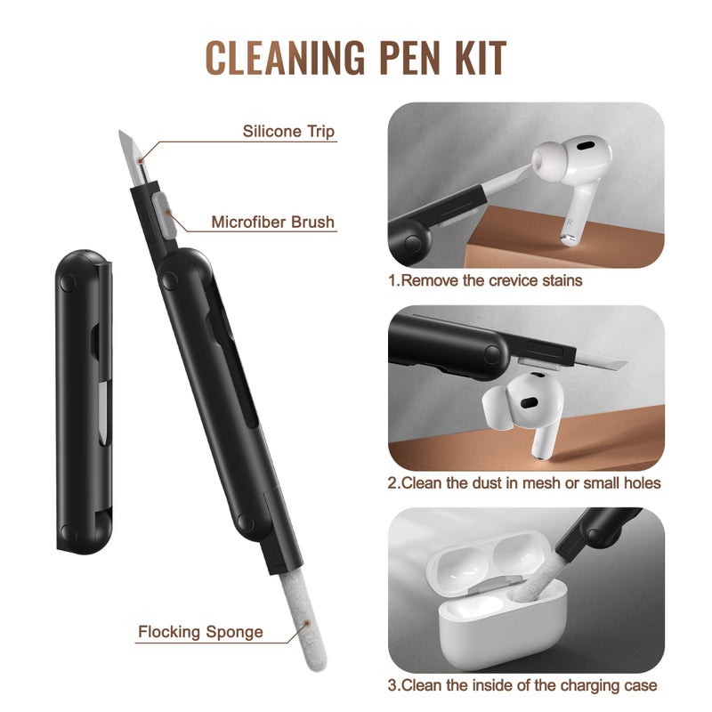 MOBOSI for AirPods Pro 2nd/1st Generation Case, Secure Lock Clip Carbon Fiber Case Cover with Keychain, Full Body Shockproof Hard Shell Protective Cover for AirPods Pro Case (2023/2022/2019), Black - Image 5