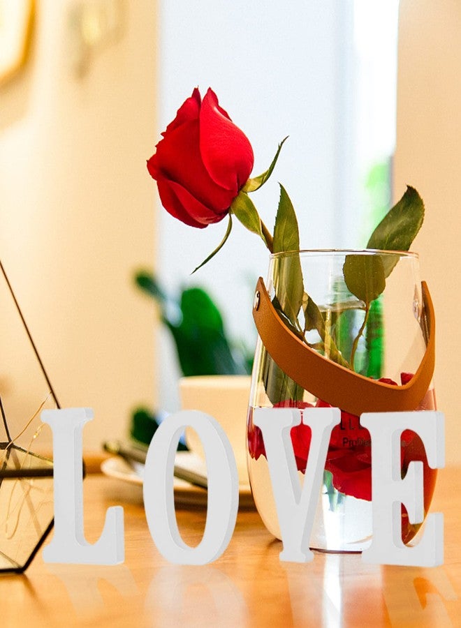 MixTeach Star-Power Valentine's Day Wood Love Signs,White Freestanding Love Letter Table Centerpiece,Table Top Decoration for Valentine's Day Table Top Decoration (White) - Image 5