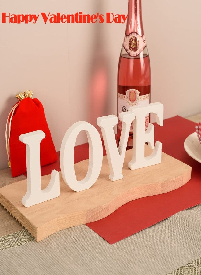 MixTeach Star-Power Valentine's Day Wood Love Signs,White Freestanding Love Letter Table Centerpiece,Table Top Decoration for Valentine's Day Table Top Decoration (White) - Image 3