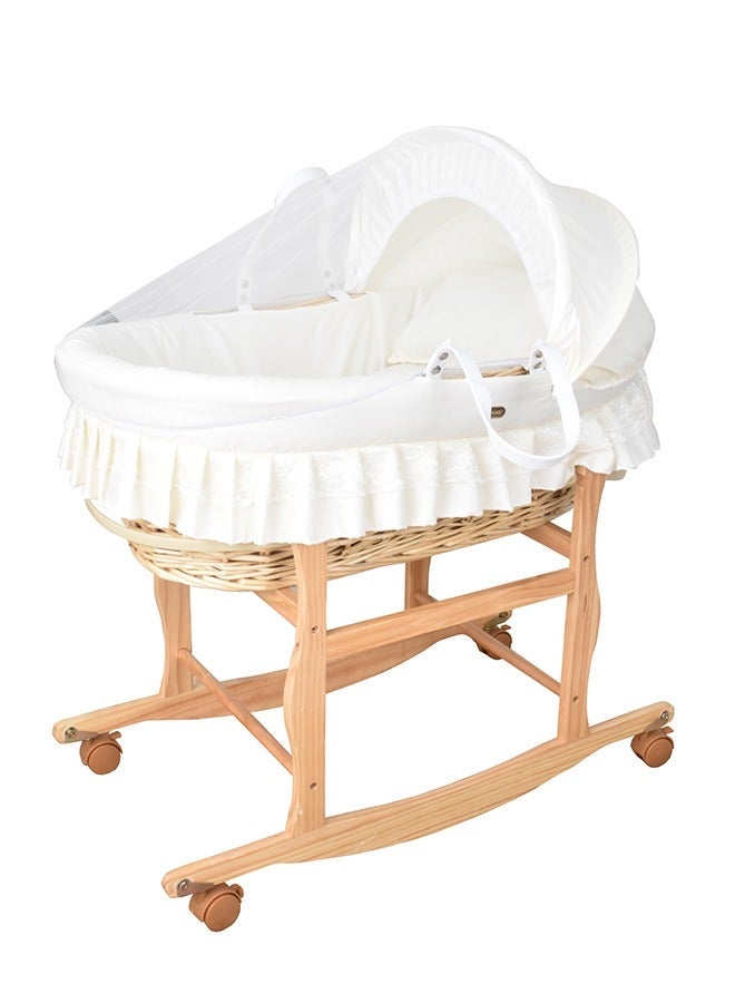FUN MOMENT Moses Basket Baby Bed with Wheel Stand - Image 1