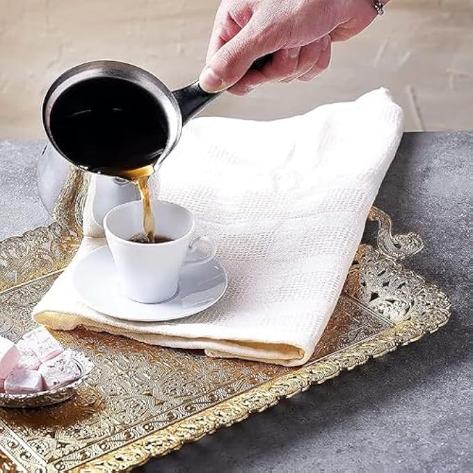 مومنت وعاء قهوة تركي 720 مل/25 أونصة مصنوع من الفولاذ المقاوم للصدأ 304، وسخان قهوة وزبدة فاخر، ووعاء حليب مع فوهة - Image 4