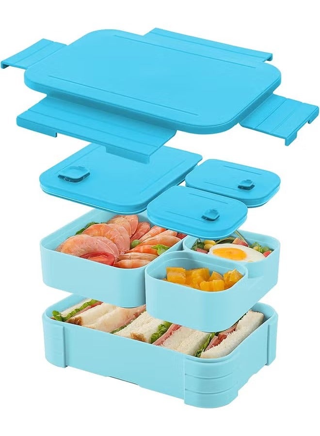 YelaJoy Lunch Box for Kids, BPA-Free,Food-Grade Plastic,3 Compartment Leak Proof Bento Box for Backpacks, Microwave & Dishwasher Safe, Food Storage Container for Work, Daycare, Child Back to School & Travel,Easy to Clean(Sky Blue,1700ML) ﻿  - Image 1