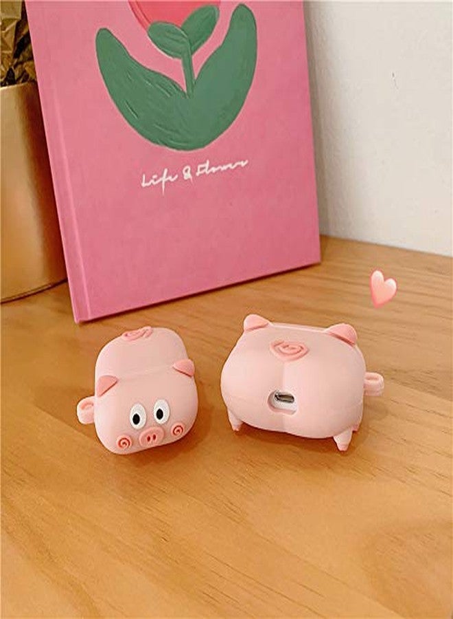 LEWOTE Silicone Case Compatible with Apple Airpods Pro& Pro 2 Funny Cute Cover [PAPA Animal Pet Design](Pink Pig) - Image 2