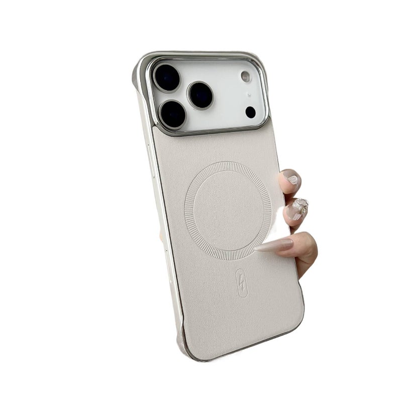 غطاء MagSafe بPC لـ iPhone 17 / 17 Air / 17 Pro / 17 Pro Max مع مغناطيس قوي وتصميم بدون إطار مع تبديد الحرارة باللون أبيض مغناطيسي - Veloris - Image 1