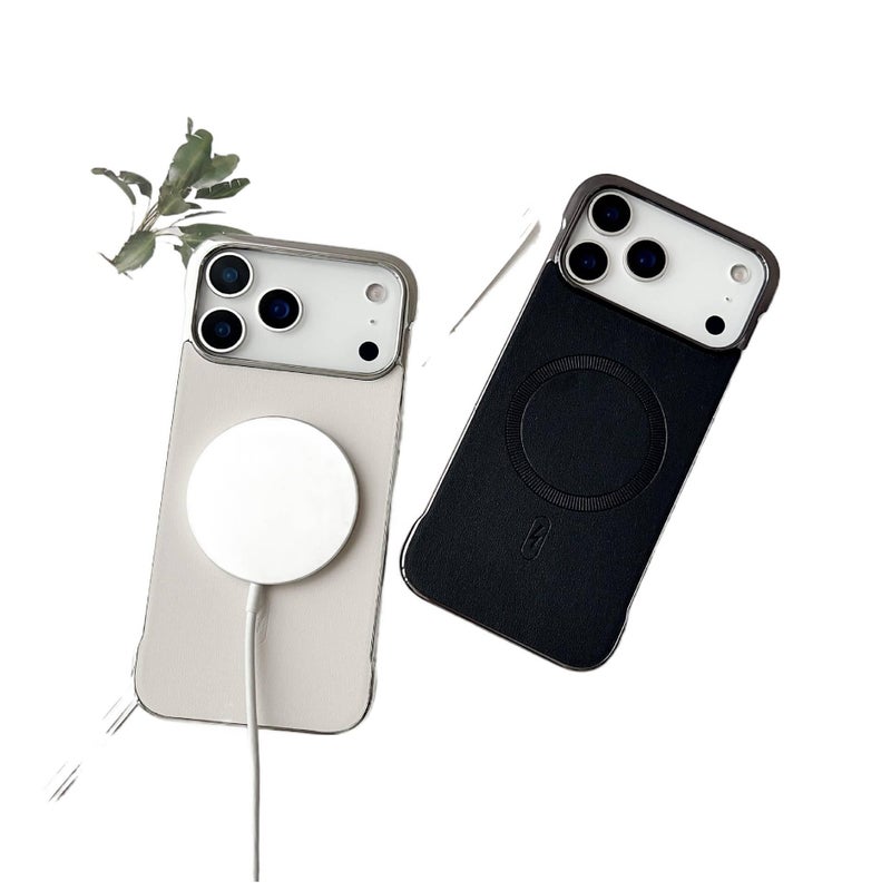 غطاء MagSafe بPC لـ iPhone 17 / 17 Air / 17 Pro / 17 Pro Max مع مغناطيس قوي وتصميم بدون إطار مع تبديد الحرارة باللون أبيض مغناطيسي - Veloris - Image 4