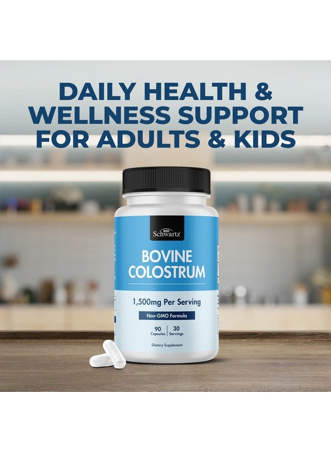 بيو شوارتز مكمل اللبأ 1500 ملجم لكل وجبة - كبسولات اللبأ من الأبقار التي تتغذى على العشب - اللبأ البقري حصريًا من First Milking، يدعم صحة الأمعاء للنساء والرجال - خالٍ من الكائنات المعدلة وراثيًا، وخالي من الجلوتين، 90 كبسولة - Image 4
