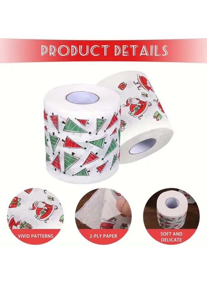 Christmas Holiday Season Chimney Design Toilet Paper Soft Embossed For Bathroom Decor - Image 5