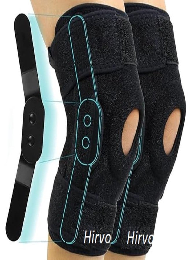 Hirvo Hinged Knee Braces for Osteoarthritis | Knee Brace for Men & Women | Knee Supporter with Inner Cotton Lining, Durable Hinge | Knee Caps for Pain Relief | Knee Belt for Joint Pain (Rigid Hinge Support Pair) - Image 1