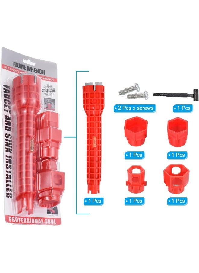 Poaker Poaker 8 In 1 Multifunction Faucet And Sink Installer Wrench Plumbing Tool For Water Pipes, Toilet Bowl, Sink, Bathroom, Kitchen Repairs And More  - Image 5