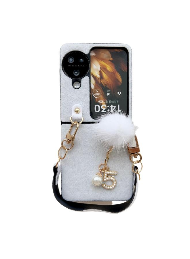 S-TOP Case For OPPO Find N3 Flip Plush PC Phone Case with Lanyard - Image 1