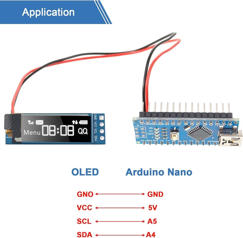 Frienda 5 Pieces I2C Display Module 0.91 Inch I2C OLED Display Module I2C OLED Screen Driver DC 3.3V to 5V(White Display Color) - Image 4