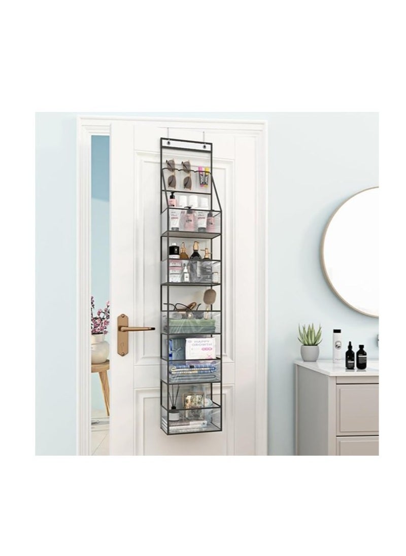 6-Shelf Over Door Hanging Pantry Organizer Hanging Storage with Clear Plastic Pockets Behind The Door Storage Organizer with 3 Small PVC Pockets for Closet Bedroom Bathroom (Grey) - pzsku/ZCFA339CFE523B99D48DFZ/45/_/1711624115/ff6284d4-3af9-449f-93de-169170d2ba0a