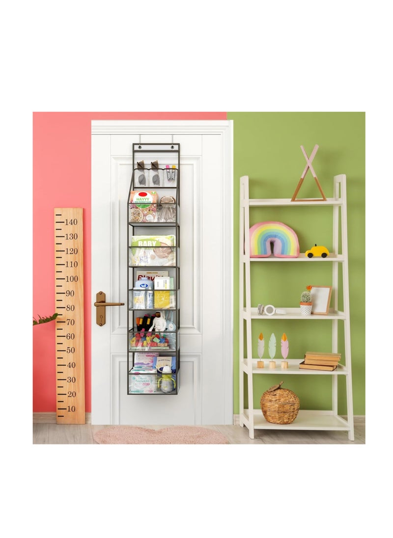 6-Shelf Over Door Hanging Pantry Organizer Hanging Storage with Clear Plastic Pockets Behind The Door Storage Organizer with 3 Small PVC Pockets for Closet Bedroom Bathroom (Grey) - pzsku/ZCFA339CFE523B99D48DFZ/45/_/1711624144/886f1b77-7cce-41d8-bdf9-894670df0b9c