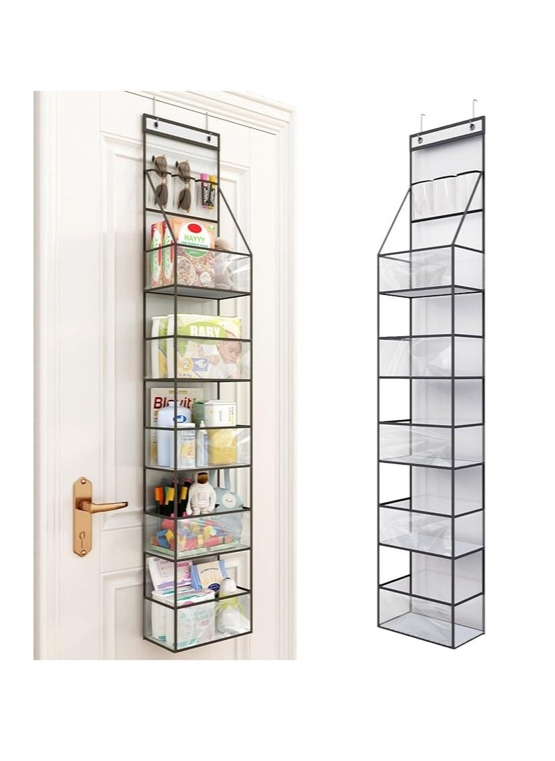 6-Shelf Over Door Hanging Pantry Organizer Hanging Storage with Clear Plastic Pockets Behind The Door Storage Organizer with 3 Small PVC Pockets for Closet Bedroom Bathroom (Grey) - pzsku/ZCFA339CFE523B99D48DFZ/45/_/1711624145/466c495a-aa07-4cc8-a123-20b051015a87