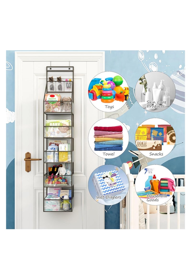 6-Shelf Over Door Hanging Pantry Organizer Hanging Storage with Clear Plastic Pockets Behind The Door Storage Organizer with 3 Small PVC Pockets for Closet Bedroom Bathroom (Grey) - pzsku/ZCFA339CFE523B99D48DFZ/45/_/1711624146/25775cfd-a21f-436b-bd72-3385c19388ae