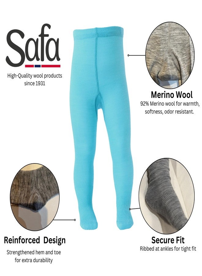 SAFA - Merino Wool Tights for Baby and Toddler, Reinforced Hem and Toe (70 cm, 5-9 Months, Turquoise) - Image 3