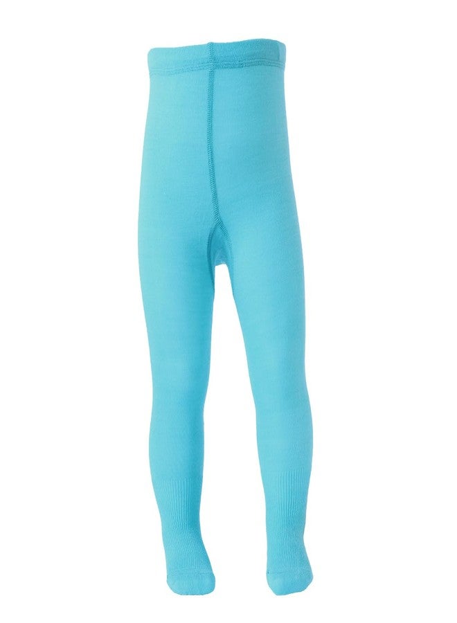 SAFA - Merino Wool Tights for Baby and Toddler, Reinforced Hem and Toe (70 cm, 5-9 Months, Turquoise) - Image 1