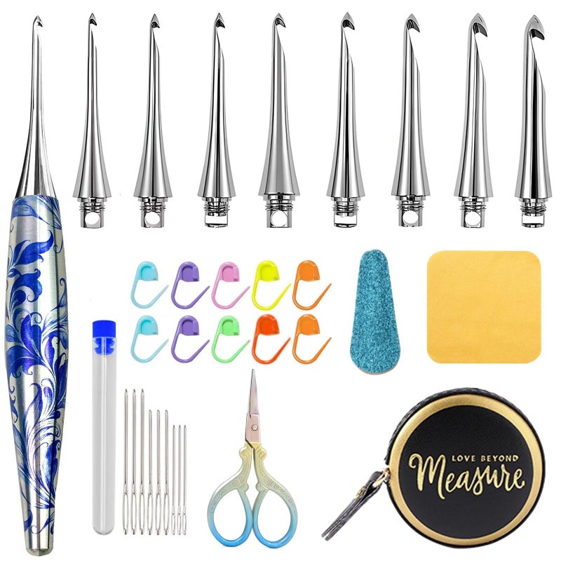 YihuaTop 34 in 1 Interchangeable Crochet Hook Set - 3mm-8mm Ergonomic Crochet Hooks Set- Handle Crochet Hook Set for Beginners and Advanced Crafters - Image 1