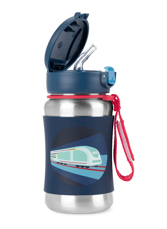 سكيب هوب Spark Style Stainless Steel Straw Bottle - Fun & Stylish Train Design for Kids