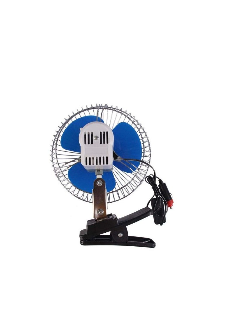 Generic 8-inch Blue Fan With Nickel Clip And Operating Button. It Works On A 12-volt Car Lighter  - Image 4