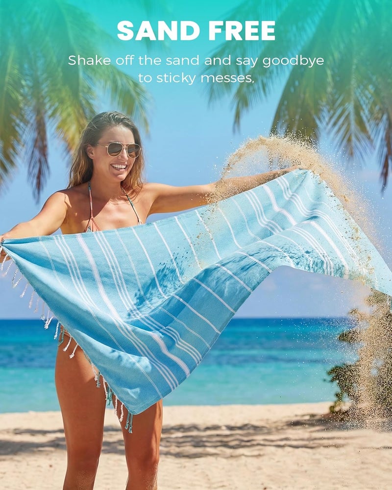 Antfuny Table Runner Boho Rustic, Turkish Beach Towel, Quick Dry, Sand Free, Extra Large Bath Towel, Lightweight for Adult Pool, Beach, Travel, Sandproof, Cute Compact Men Women Birthday Gifts - Image 3
