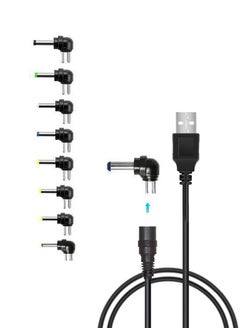 سجيت سلك الطاقة العالمي USB إلى DC 5V بمقاس 5.5 × 2.1 مم، مع كابل شحن يحتوي على منفذ توصيل بالنصائح بمقاس 8  - Image 1