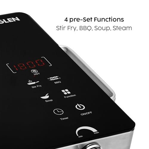 Glen 2200W Infrared Cooktop with Steel Grill Rack, Touch Control, Polished Crystal Glass Plate, Digital Display, 4 Preset & Timer, 4.5kV Surge Protection | Compatible with All Metals & Flat Bottom - Image 5
