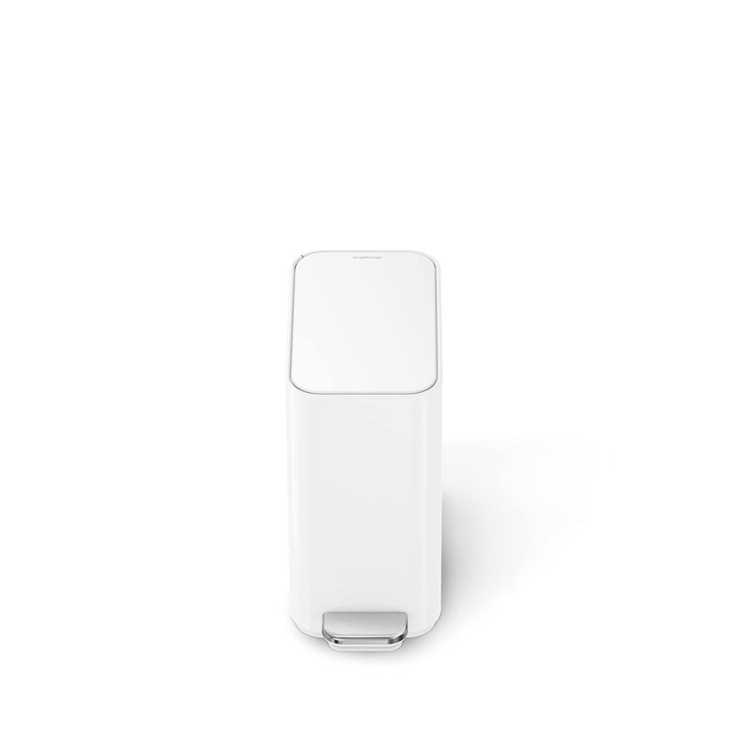 simplehuman Small Bathroom Trash Can with Lid, Stainless Steel Waste Basket, 5 Liter / 1.3 Gallon, White - Image 5