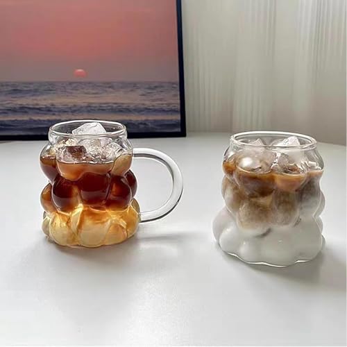 bellemax 300ML Glass Coffee Mugs -2 pcs Glassr Tea & Coffee Cup Glasses Mugs for hot & Cold Drinks Coffee Tea Milk cappuchino Juice (300ML Mug, 2 Pieces) - Image 1