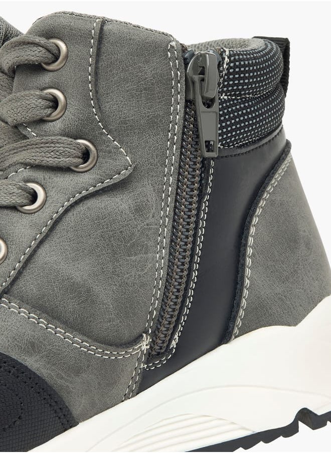 LBL by Shoexpress Boys Panelled High Cut Boots with Zip Closure  - Image 4