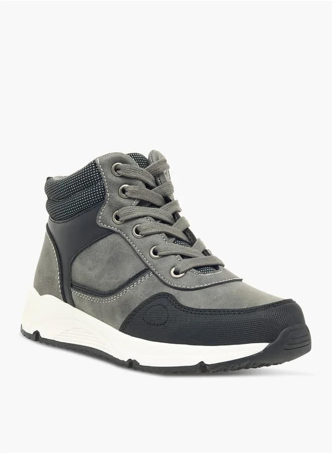 ال بي ال من شو اكسبرس Boys Panelled High Cut Boots with Zip Closure