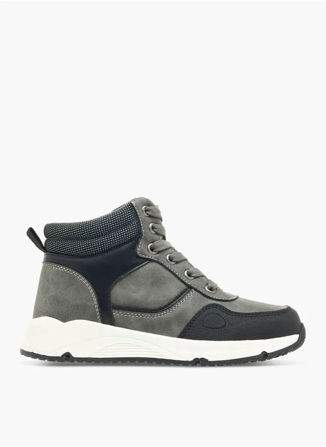ال بي ال من شو اكسبرس Boys Panelled High Cut Boots with Zip Closure
