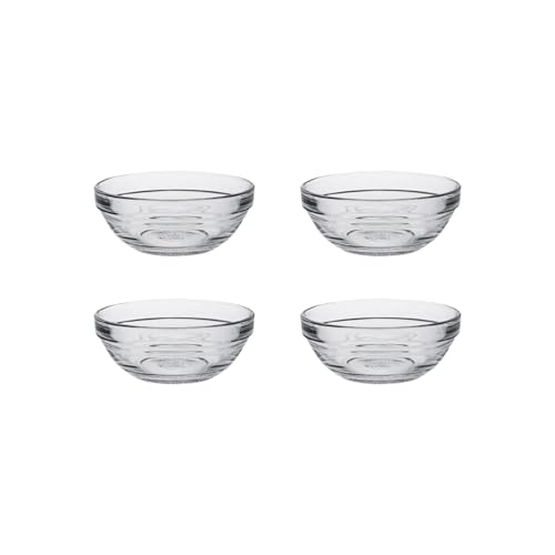 Duralex® France Gigogne Clear Stackable Glass Bowl 125ml | Set of 4 | Great for Serving Snacks, Pickles, Pudding | 3X Stronger, Durable, Microwave & Dishwasher Safe - Image 1