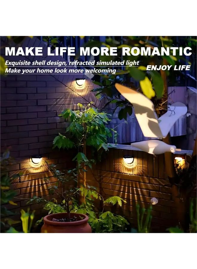 4 قطع أضواء السياج الشمسية بقشرة سوداء وضوء أبيض متينة ضد الطقس IP65 للتركيب الخارجي على الجدران في الحديقة أو الفناء - Image 3