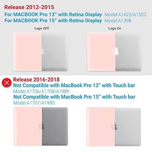 IBENZER Compatible with MacBook Pro 13 Inch Case 2015 2014 2013 end 2012 A1502 A1425, Hard Shell Case with Keyboard Cover for Old Version Mac Pro Retina 13, Sakura Pink, R13SKPK+1 - Image 3