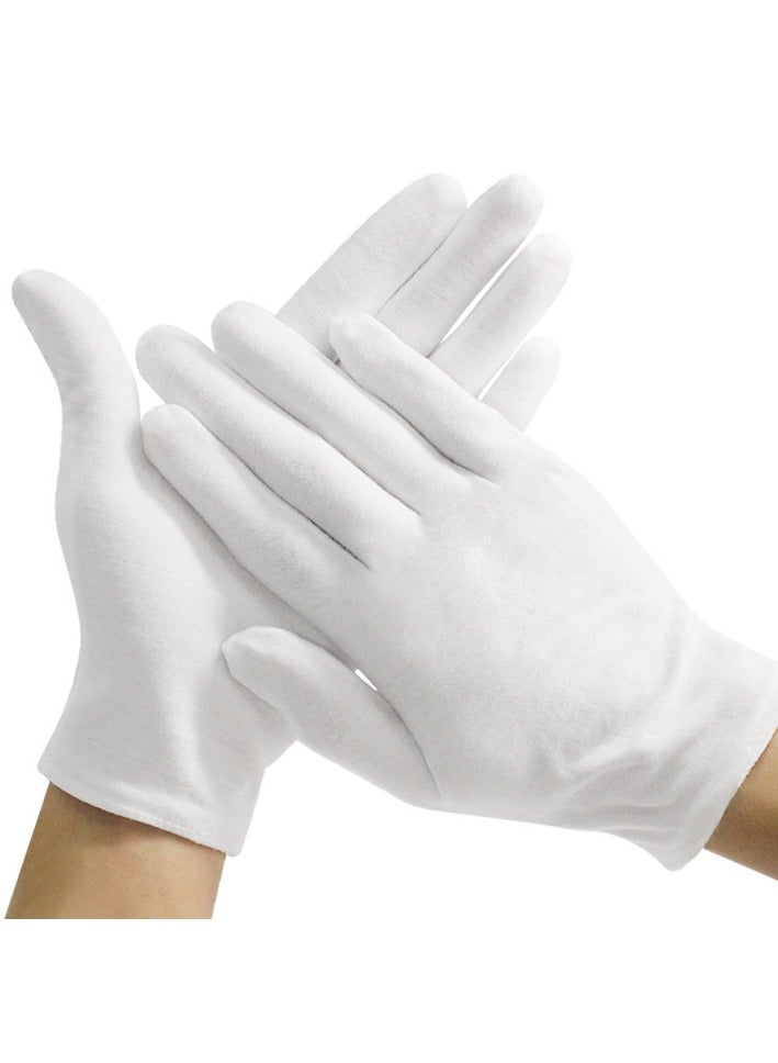 3 Pairs White Cotton Gloves for Dry Hands Eczema SPA Moisturizing - Work Glove Liners for Serving Costume Inspection - Image 1