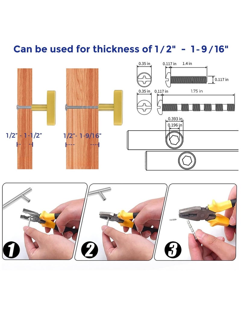 Bukela 3 Pack Black Square Bar Cabinet Knobs 2 Inch Square Cabinet Pulls Matte Black Single Hole Kitchen Cabinet Handles - Image 3