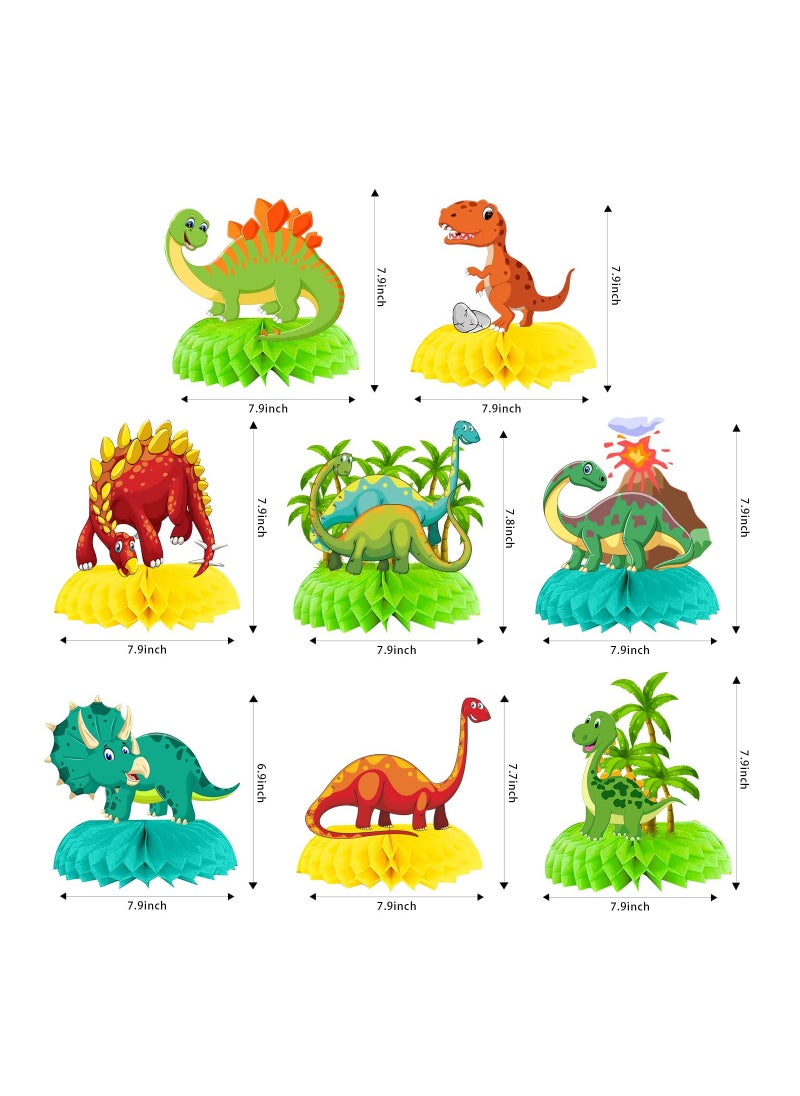 Generic - Dinosaur Birthday Party Decorations - 8 PCS Colorful Honeycomb Centerpieces for Kids Aged 1-5, Perfect for Boys and Girls, 7.9-inch Table Decor and Party Favors for Ages 4-8. - Image 1