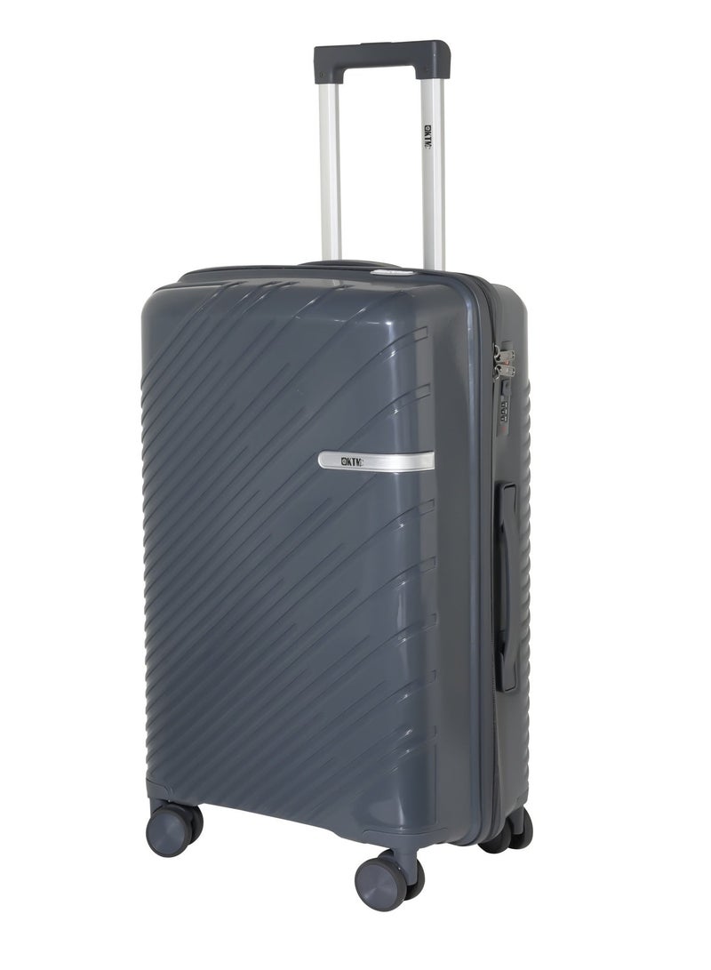KTMC Polypropylene Luggage 20" Carry-On & 24" Check-in Suitcases, H-8882 Dark Grey - Image 2