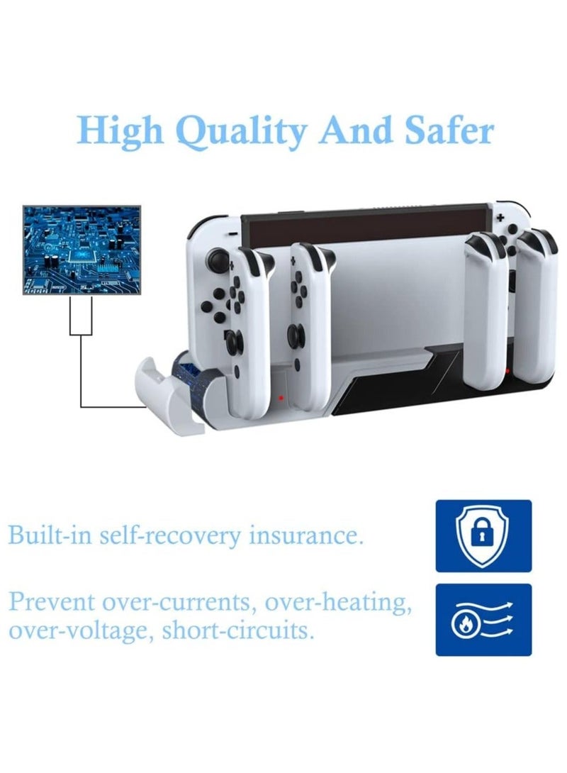 Y&D Switch Controller Charging Dock Station Compatible with Nintendo & OLED Model 4 Joy-con Slots, Joy Con Charger Stand for 2 Game Card Slots  - Image 4