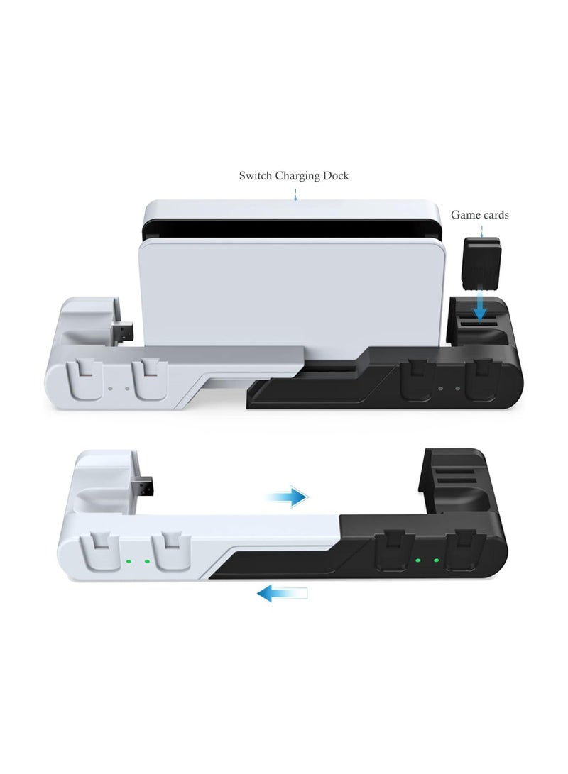 Y&D Switch Controller Charging Dock Station Compatible with Nintendo & OLED Model 4 Joy-con Slots, Joy Con Charger Stand for 2 Game Card Slots  - Image 5