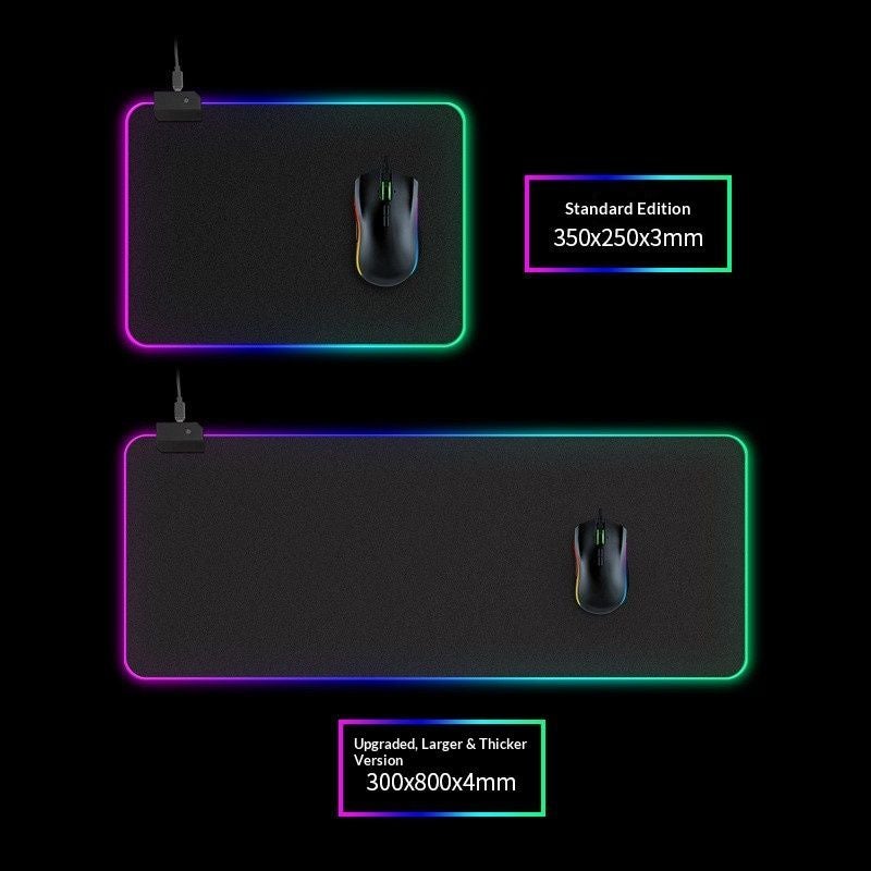 Cross-Border Best-Selling RGB Gaming Mouse Pad - Black, Anti-Slip, Durable, Silent - Image 2