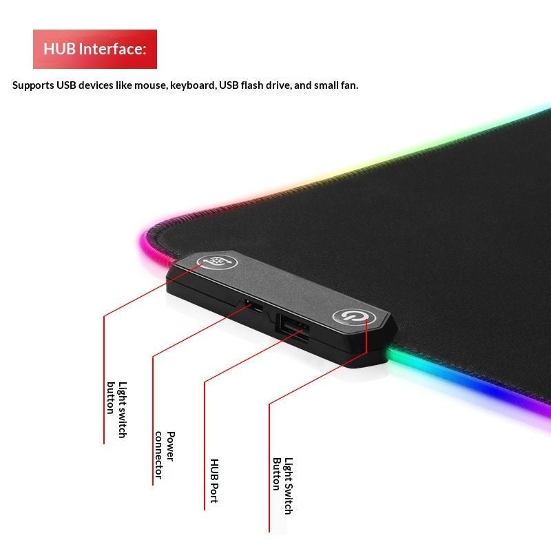 Cross-Border Best-Selling RGB Gaming Mouse Pad - Black, Anti-Slip, Durable, Silent - Image 4