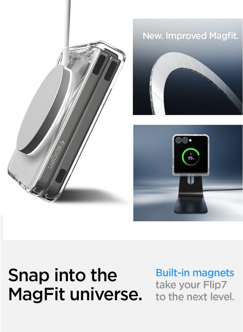 Spigen Air Skin MagFit Samsung Galaxy Z Flip 7 Case [MagSafe] Cover (2025) - Clear White - Image 4