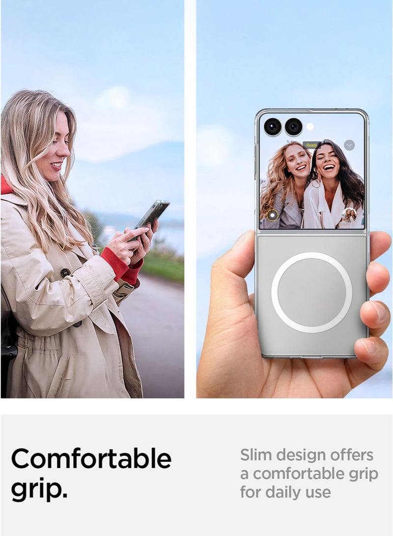 Spigen Air Skin MagFit Samsung Galaxy Z Flip 7 Case [MagSafe] Cover (2025) - Clear White - Image 5