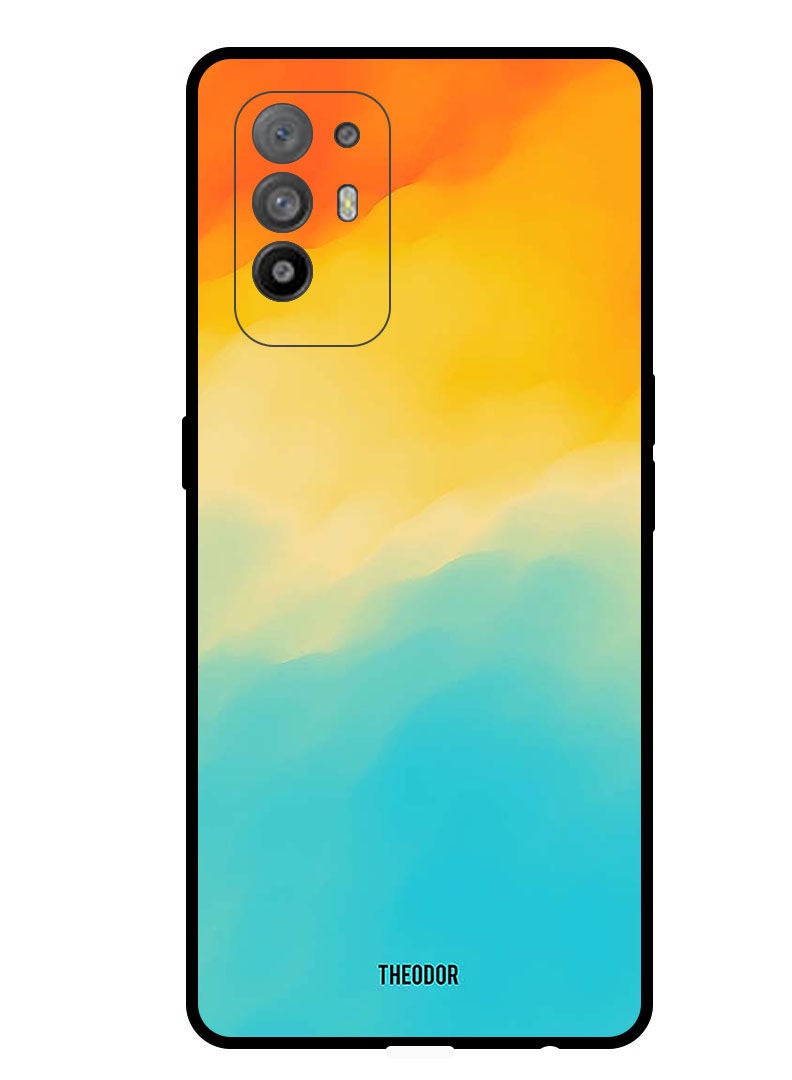 Theodor Protective Case Anti ScratchShockproof Cover For OPPO A95 5G Shades Of Orange Yellow Blue - Image 1