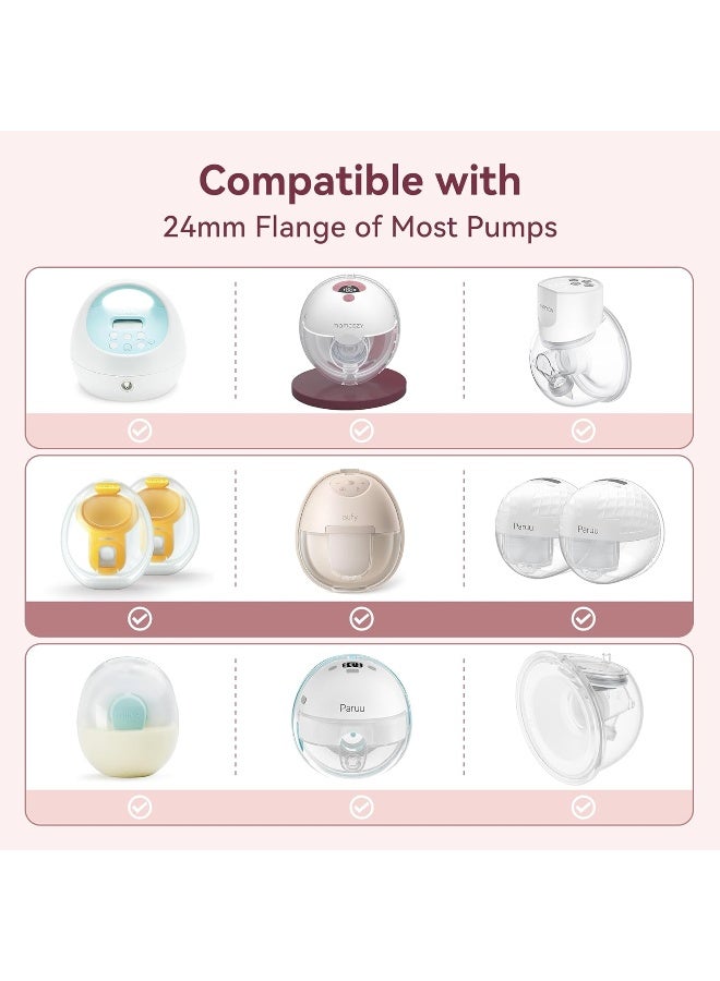 TOVVILD إدخالات فلانج 16 مم لفلانج/درع 24 مم، متوافقة مع مضخات الثدي Momcozy/Medela/MOMMED/Spectra، قطع غيار المضخة استبدال (4 قطع 16 مم) - Image 3