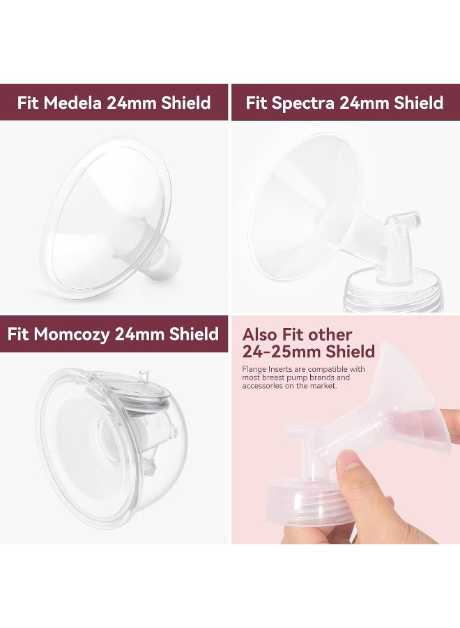 TOVVILD إدخالات فلانج 16 مم لفلانج/درع 24 مم، متوافقة مع مضخات الثدي Momcozy/Medela/MOMMED/Spectra، قطع غيار المضخة استبدال (4 قطع 16 مم) - Image 2